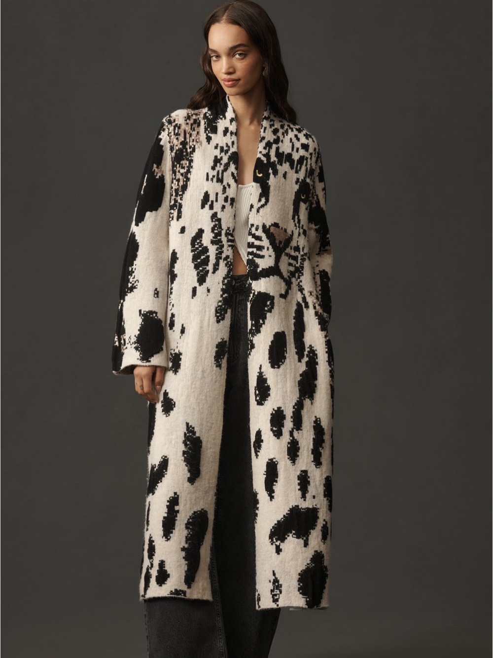 Pilcro Leopard Print Sweater Duster XS-S US size